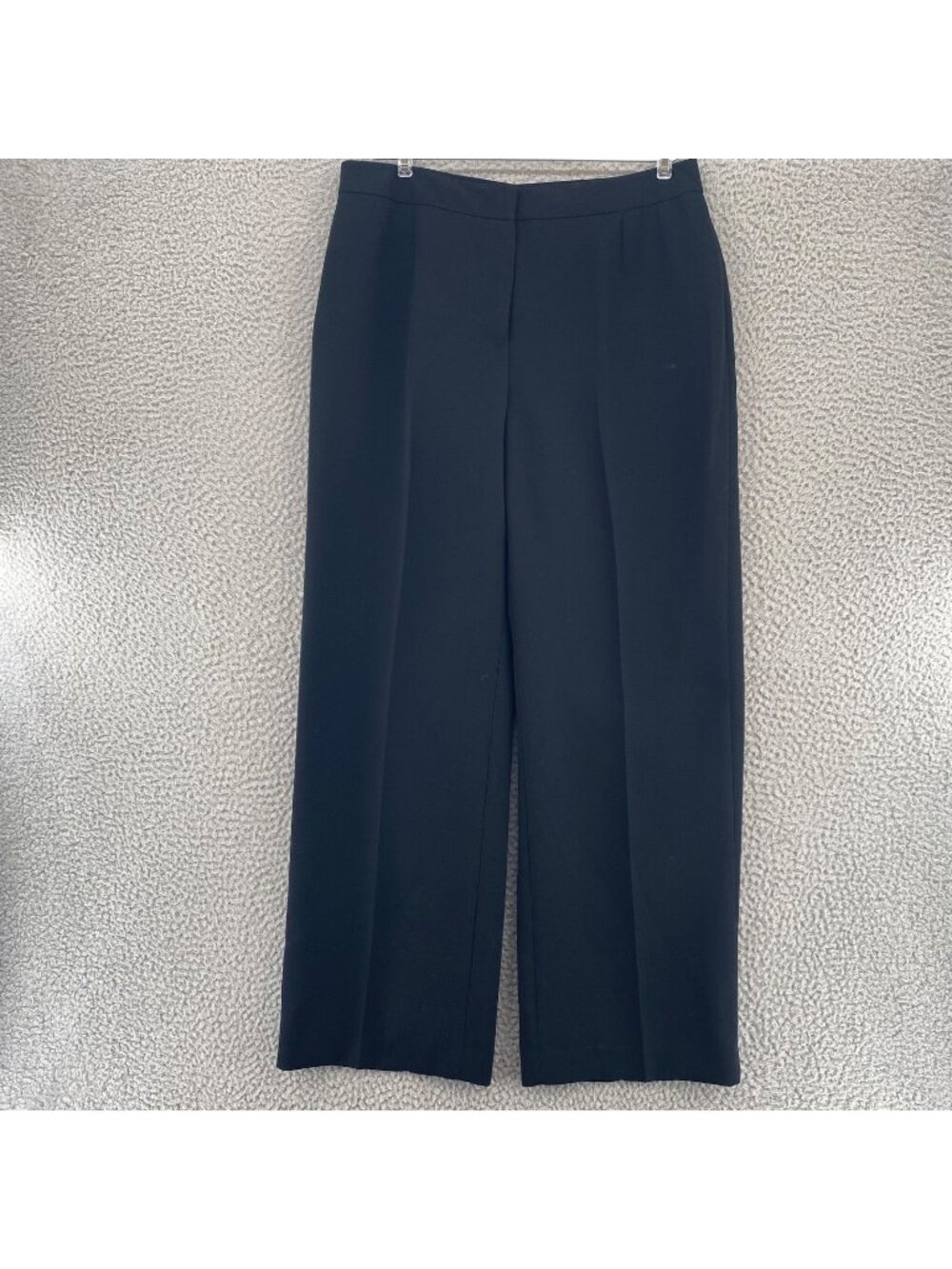 Le Suit Pants Womens 10 Petite Black Straight Leg Trousers Office Career Work